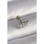 Gümüş Renk Dal Model Zirkon Taş Detaylı Tragus Piercing - EBJ241123W29494 PR1343