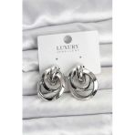 Gümüş Renk Halka Model Pirinç Kadın Küpe - Tj-Bkp11349