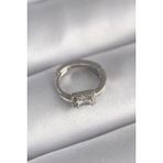 Gümüş Renk Kare Zirkon Taşlı Tragus Piercing - EBJ241123W29460