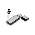 Gümüş Renk Kristal Mikrofonlu Ev Işyeri 1Dinleme Cihazı 32 Gb Usb Flash Bellek Depolama
