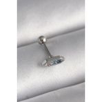 Gümüş Renk Mavi Zirkon Taşlı Tragus Piercing - EBJ241123W29436