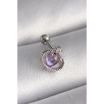 Gümüş Renk Mor Mineli Kalp Zirkon Taş Detay Tragus Piercing - EBJ241123W29424 PR1273
