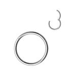 Gümüş Renk Paslanmaz Kararmaz Cerrahi Çelik Tam Halka Kıkırdak Tragus Helix Çelik Piercing - 3172 Gümüş