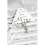 Gümüş Renk Pirinç 6 Çiftli Kadın Küpe Seti - Tj-Bkp11331