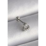 Gümüş Renk Üçgen Zirkon Taşlı Tragus Piercing - Ebj241123w29390