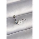 Gümüş Renk Zirkon Taş Detay Beyaz Çiçek Model Tragus Piercing - EBJ241123W29508 PR1357