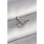Gümüş Renk Zirkon Taş Detay Kanat Model Tragus Piercing - EBJ241123W29442 PR1291
