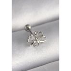 Gümüş Renk Zirkon Taş Detay Kurdele Model Tragus Piercing - EBJ241123W29440 PR1289