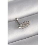 Gümüş Renk Zirkon Taşlı Dal Tragus Piercing - EBJ241123W29410