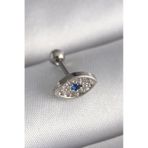 Gümüş Renk Zirkon Taşlı Göz Tragus Piercing - Ebj241123w29404