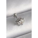 Gümüş Renk Zirkon Taşlı Güneş Tragus Piercing - EBJ241123W29430