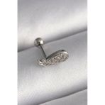 Gümüş Renk Zirkon Taşlı Kanat Tragus Piercing - Ebj241123w29420
