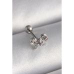 Gümüş Renk Zirkon Taşlı Kurdele Tragus Piercing - EBJ241123W29416 PR1265