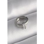 Gümüş Renk Zirkon Taşlı Tragus Piercing - EBJ241123W29458
