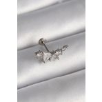 Gümüş Renk Zirkon Taşlı Tragus Piercing - EBJ241123W29488