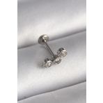 Gümüş Renk Zirkon Taşlı Tragus Piercing - EBJ241123W29500