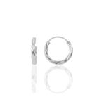 Gümüş rodyumlu 18 mm burgu halka küpe