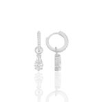 Gümüş rodyumlu kristal kesim zirkon taşlı halka küpe SGTL12255RODAJ