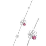 Gümüş Rodyumlu Pembe Zirkon Taşlı Büyülü Çiçekler Kadın Bileklik Sgtl12648pembe
