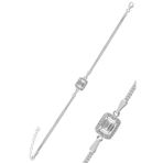 Gümüş Rodyumlu Pırlanta Montürlü Baget Taşlı Bileklik