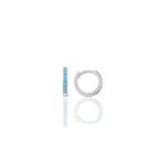 Gümüş Rodyumlu Turkuaz Taşlı 10 mm Halka Küpe Tragus Piercing Helix Kıkırdak Küpesi