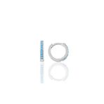 Gümüş Rodyumlu Turkuaz Taşlı 11 mm Halka Küpe Tragus Piercing Helix Kıkırdak Küpesi