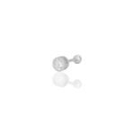 Gumus Rodyumlu Zirkon Tek Tas Tragus Helix Piercing Kupe Sgtl12421rodaj