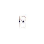 Gümüş rose 12 mm mini çivit mavisi halka küpe