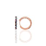 Gümüş rose 17 mm renkli sıra taşlı halka küpe
