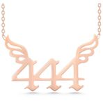 Gümüş Rose 444 Melek Sayısı Kadın Kolye SL5755