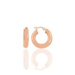 Gümüş rose 5 mm kalınlığında 21 mm büyüklüğünde kalın gümüş halka küpe