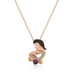 Gümüş Rose Anne Ve Bebek Bayan Kolye SL3231