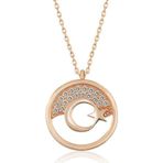 Gümüş Rose Ay Yıldız Bayan Kolye SL3768