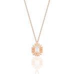 Gümüş rose baget kesim zirkon taşlı güneş ışığı kolye [barcode]