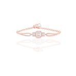 Gümüş rose baget taşlı bilezik SGTL11735ROSE