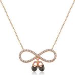 Gümüş Rose Bebek Patikli Sonsuzluk Bayan Kolye SL3226