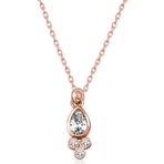 Gümüş Rose Çiğ Damlası Tektaş Bayan Kolye SL4295