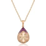 Gümüş Rose Damla Çiçek Bayan Kolye SL3583