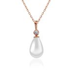Gümüş Rose Damla Rose İnci Kadın Kolye SL5267