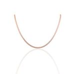 Gümüş rose desenli italyan yassı modeli kolye SGTL10099ROSE