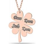 Gümüş Rose Dört Yaprak İsimli Yonca Bayan kolye SL4219