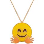 Gümüş Rose El Sallayan Emoji Bayan Kolye SL2937
