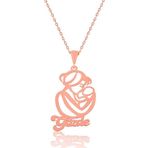 Gümüş Rose İsimli Anne Çocuk Sevgisi İsimli Kolye SL2744