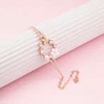 Gümüş Rose Kalp Manolya Çiçeği Kelebek Kadın Bileklik SL5288