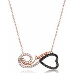 Gümüş Rose Kalpli Sonsuzluk Annem Kolye SL4524