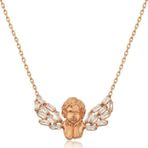 Gümüş Rose Kanatlı Melek Kolye SL3441