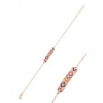 Gümüş rose kilim bileklik