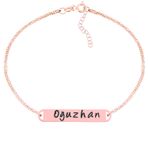 Gümüş Rose Kişiye Özel İsimli Bayan Bileklik SL2724