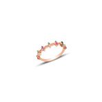 Gümüş rose mix taşlı crown yüzük 18