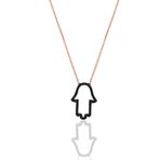 Gumus Rose Onix Tasli Fatma Ana Eli Kolye Sgtl12518sıyah